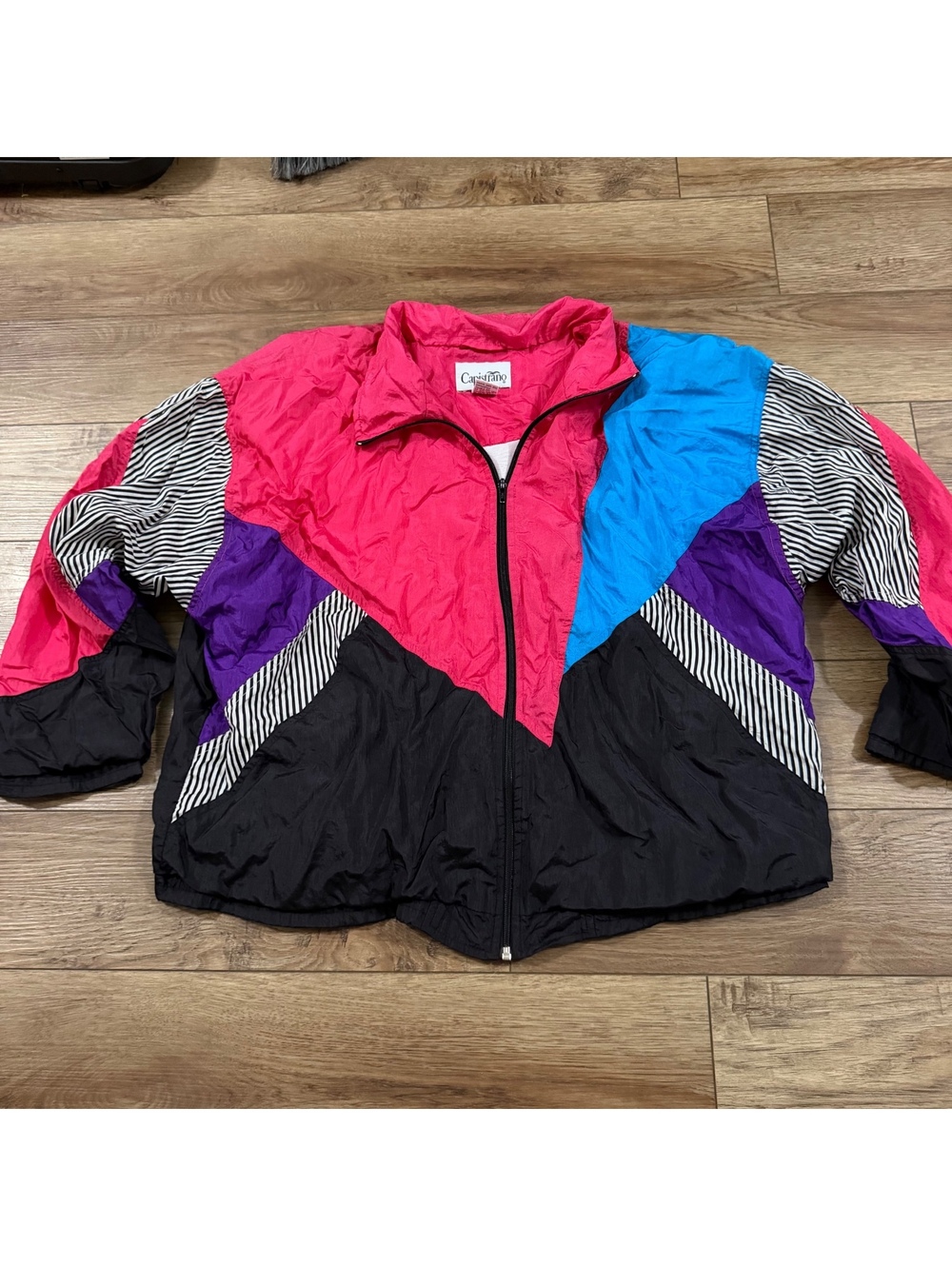 Vtg Capistrano Colorblock Neon Windbreaker Jacket 20/22